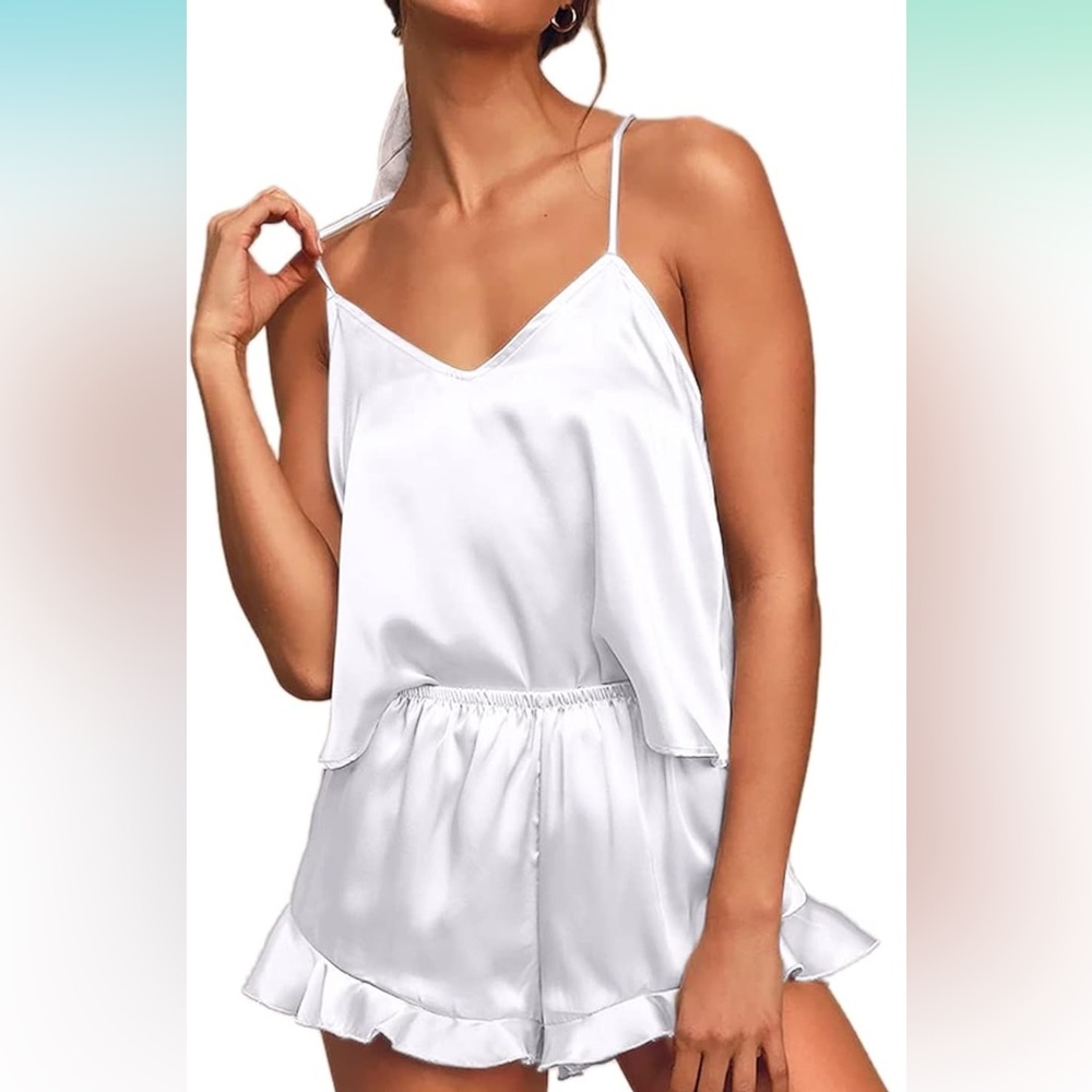 White Silk Women’s Pajama Set